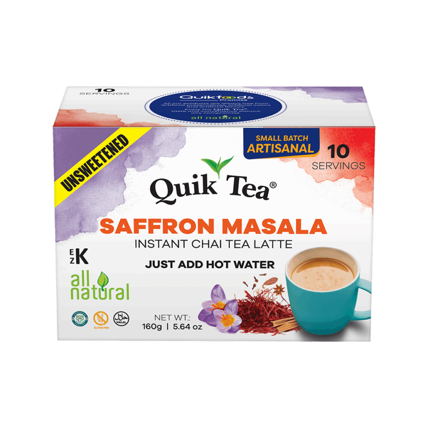 Quik Tea Unsweetened Saffron Masala Chai Tea Latte Powder