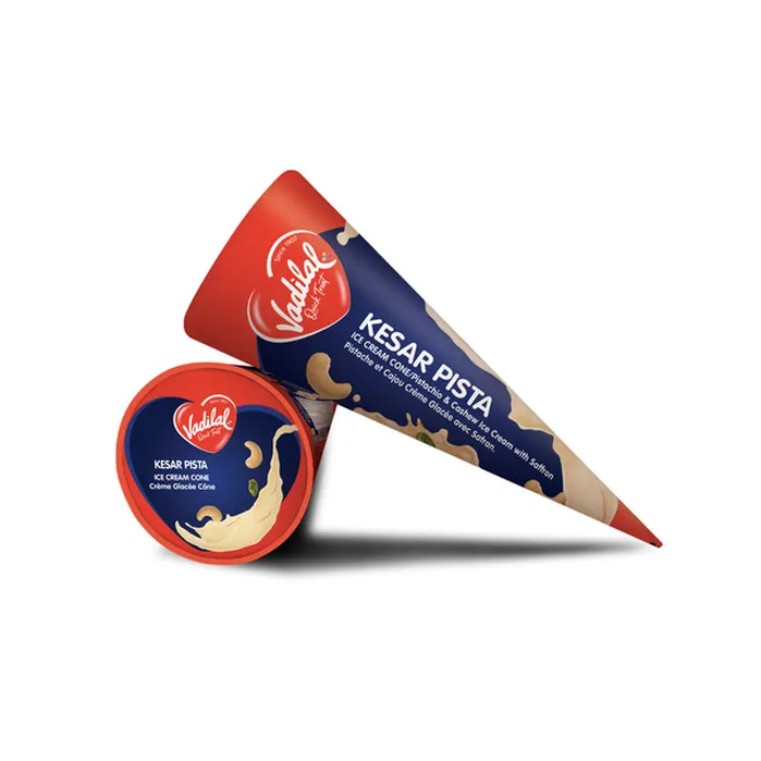 Kesar Pista Ice Cream Cone