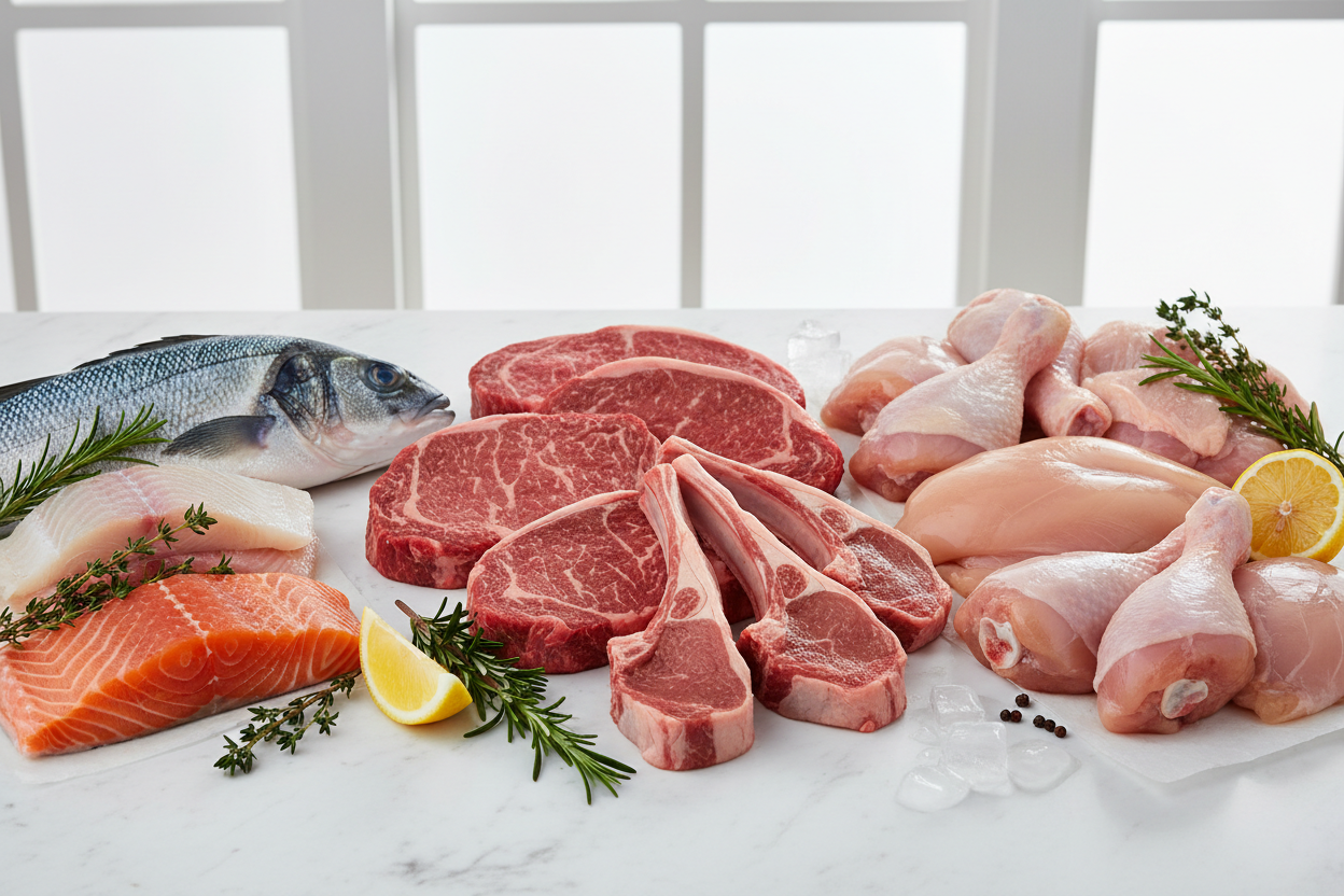 fresh meat,chicken & fish