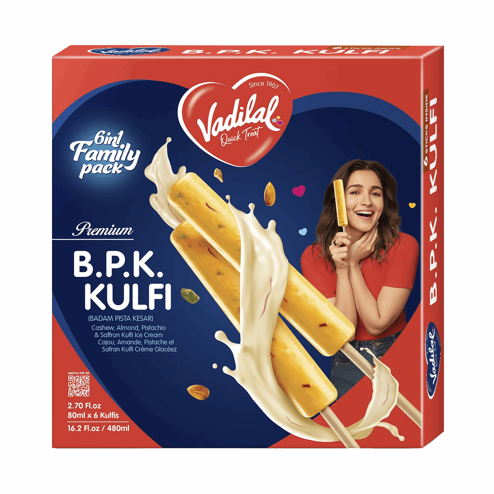 KULFI BADAM,PISTA,KESAR 6IN1 FAMILY PACK Vadilal