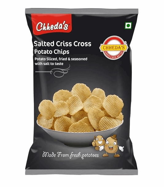 Salted criss cross potato chips