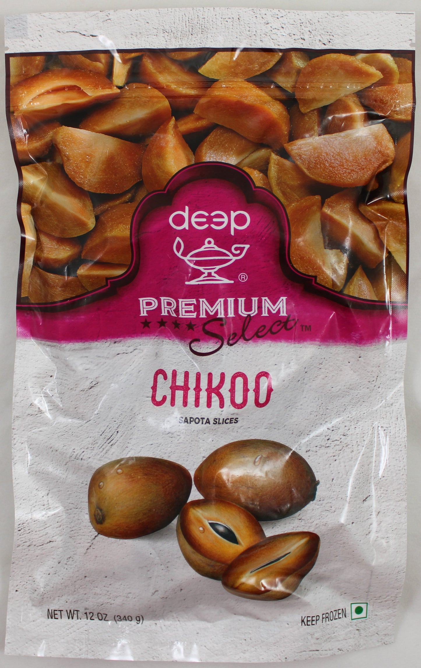 Frozen fruit chickoo slice (12 oz)