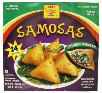 Frozen spinach paneer samosa